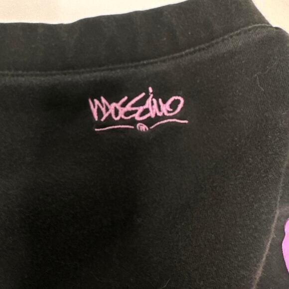 Mossimo Pink Striped 2000s Vintage Flared Black Leggings Size Medium - Picture 4 of 5